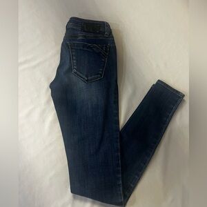 Buckle Dark Blue Skinny Jeans Long length
